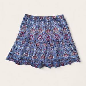 Max Studio Blue Paisley Tiered Skirt, Size M